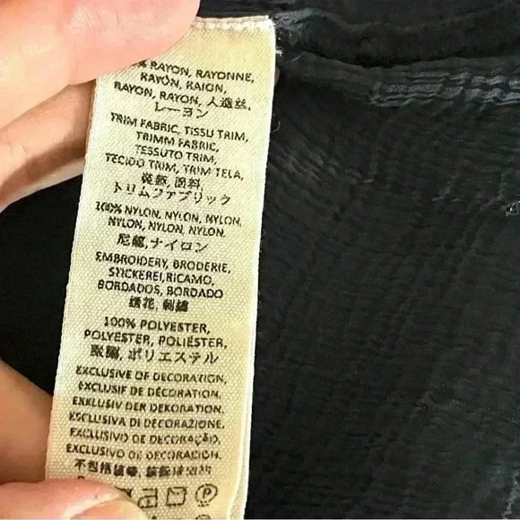 Free People Navy One Night Victorian Peasant Key Hole Back Rayon Tunic Size M - Picture 12 of 16